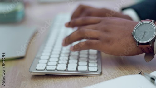 Businessman, hands and writing in schedule planning for reminder, task or diary book on office desk. Hand of employee man taking notes for project plan, deadline or record keeping at the workplace