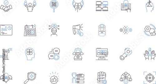 Collaborative effort line icons collection. Synergy, Partnership, Collaboration, Teamwork, Unity, Co-creation, Jointly vector and linear illustration. Co-work,Partnership,Cooperation outline signs set