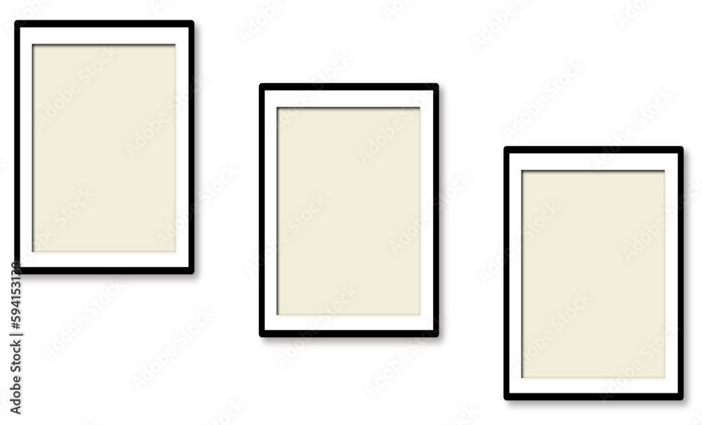 Isolated Blank Wall Frames on Transparent Background Isolated Blank Wall Frames on Transparent Background