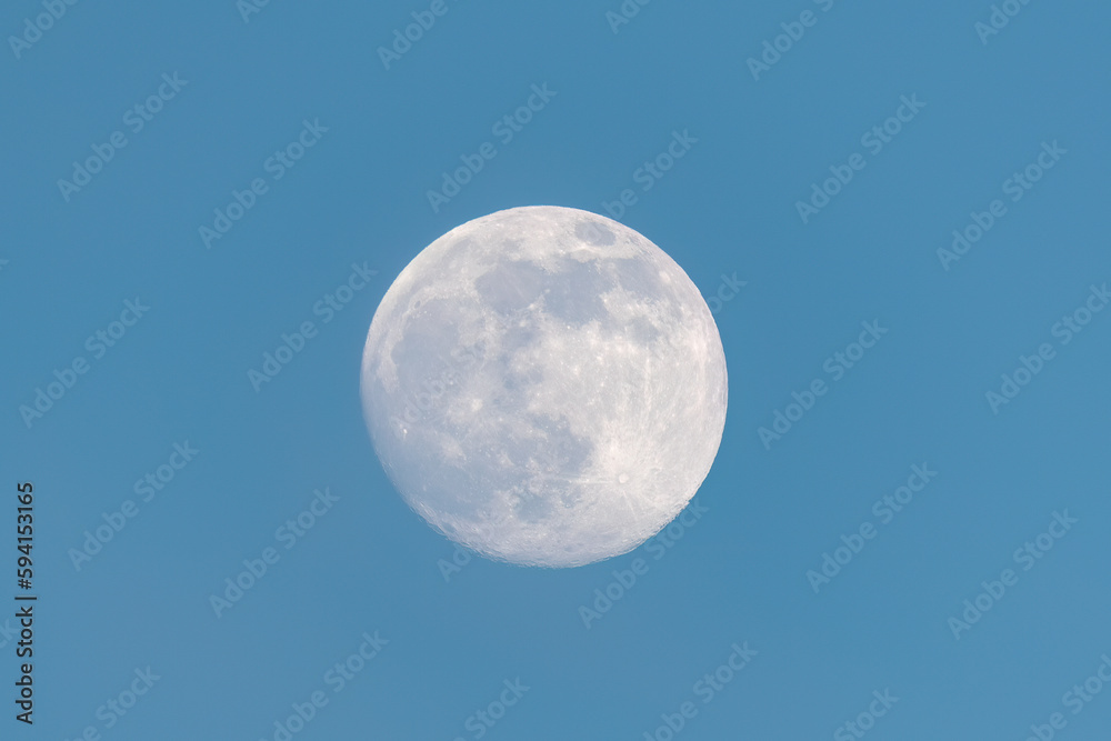 full moon on blue sky background full moon on blue sky background