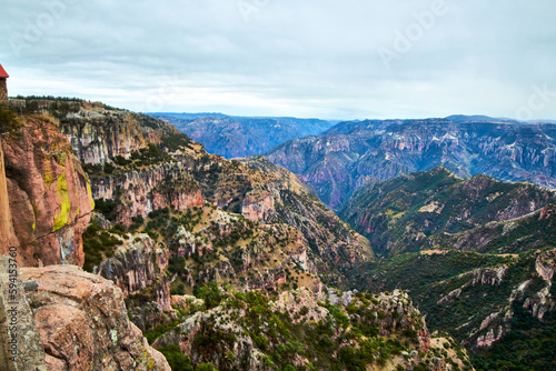 mountains in winter with cloudy sky , copper canyon with clouds of rain in divisadero, chihuahua mexico  © Alex Borderline