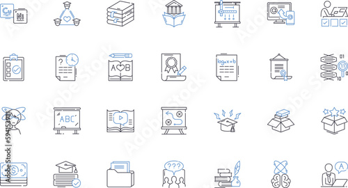 Comprehension line icons collection. Understanding, Insight, Perception, Interpretation, Apprehension, Grasp, Discernment vector and linear illustration. Cognition,Realization,Comprehensibility
