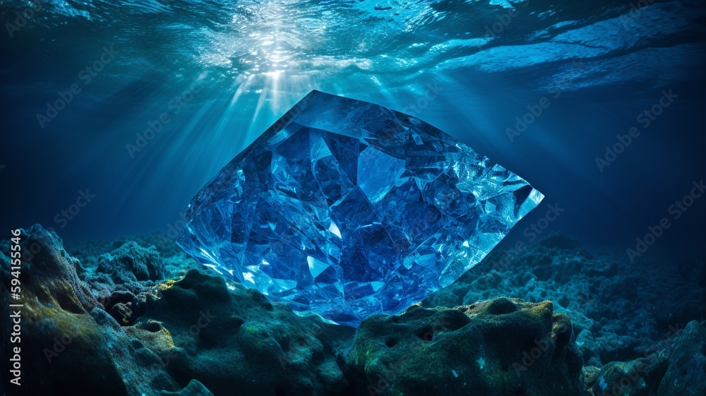 Oceania Blue - A vivid blue diamond in a marine setting Oceania Blue - A vivid blue diamond in a marine setting