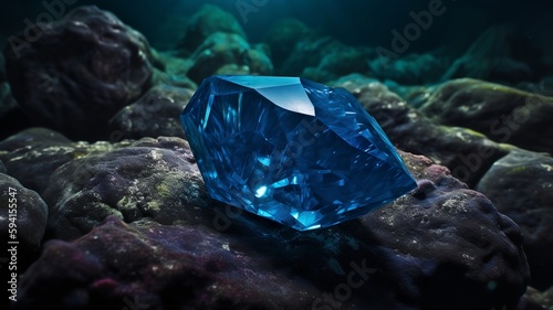 Oceania Blue - A vivid blue diamond in a marine setting