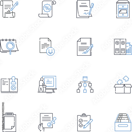Native advertising line icons collection. Sponsorship, Marketing, Promotion, Integration, Content, In-feed, Branded vector and linear illustration. Advertorial,Niche,Targeted outline signs set