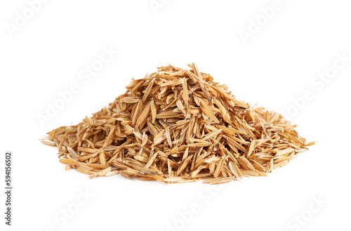 pile of rice Husk or Hull isolated on white background. heap of rice Husk or Hull isolated on white background. rice Husk or Hull isolated                              