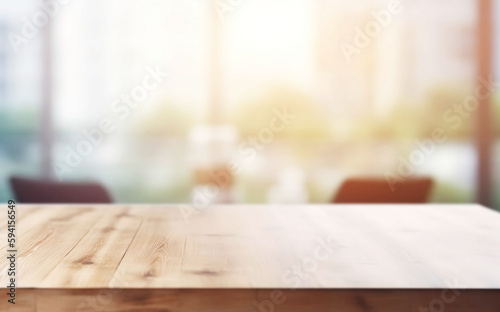 Empty Office Table for product with Blurred Background for Business Concept and Copy Space