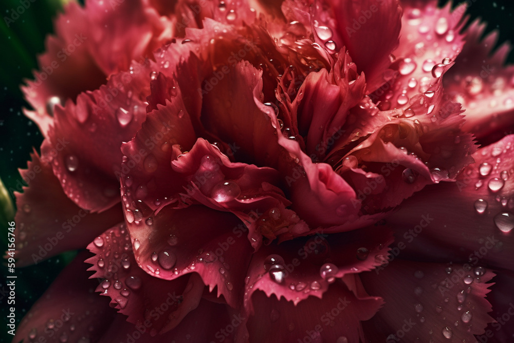 Сlose-up of a carnation flower with water drops Сlose-up of a carnation flower with water drops