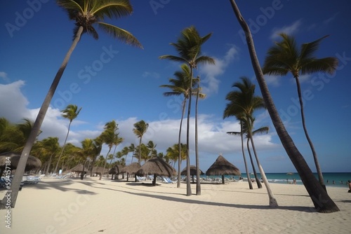 Playa Blanca, Punta Cana, Dominican Republic. Generative AI