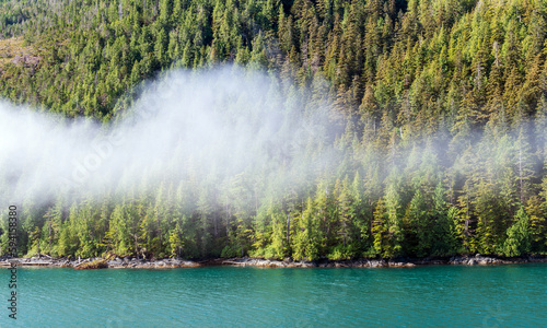 Inside Passage cruise landscape between Prince Rupert and Port Hardy, Vancouver Island, British Columbia, Canada. photo