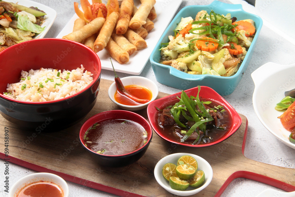 Freshly cooked assorted famous Filipino food Freshly cooked assorted famous Filipino food