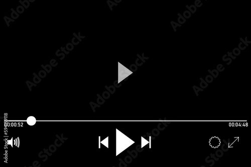 icon media music player in vector.Modern video player design template for web and mobile apps flat style. Vector illustration