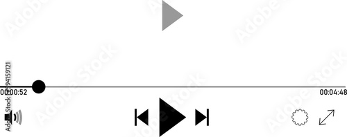 Icon media music player in vector.Modern video player design template for web and mobile apps flat style. Vector illustration.