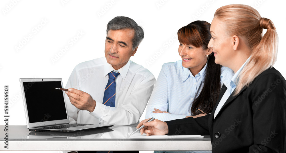Portrait of Business People Working with Laptop Portrait of Business People Working with Laptop