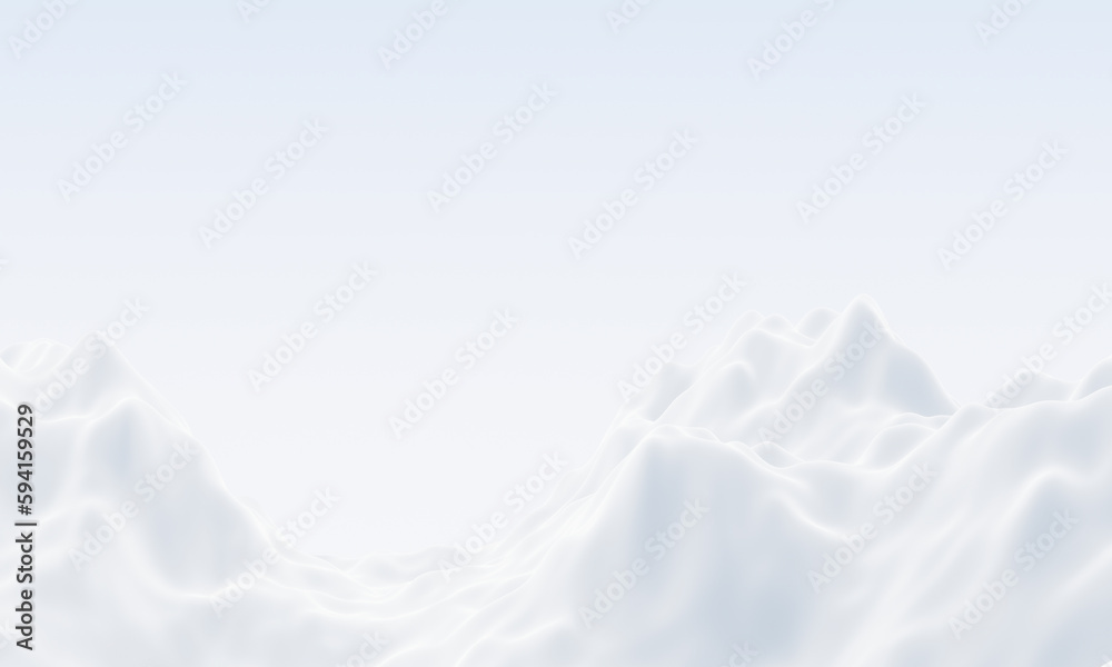 Obraz premium 3D snowy mountain landscape.
