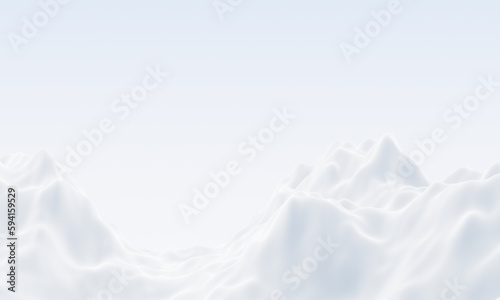 Fototapeta Naklejka Na Ścianę i Meble -  3D snowy mountain landscape.