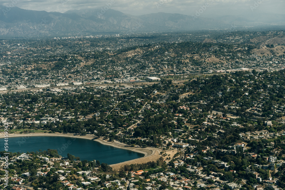 Aerial View of Silver Lake Meadows, Los Angeles