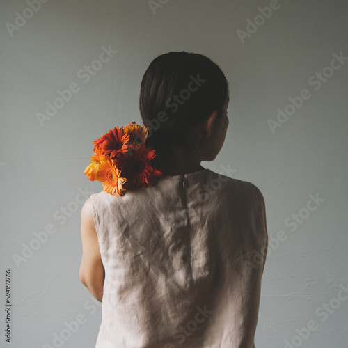 person with flowers