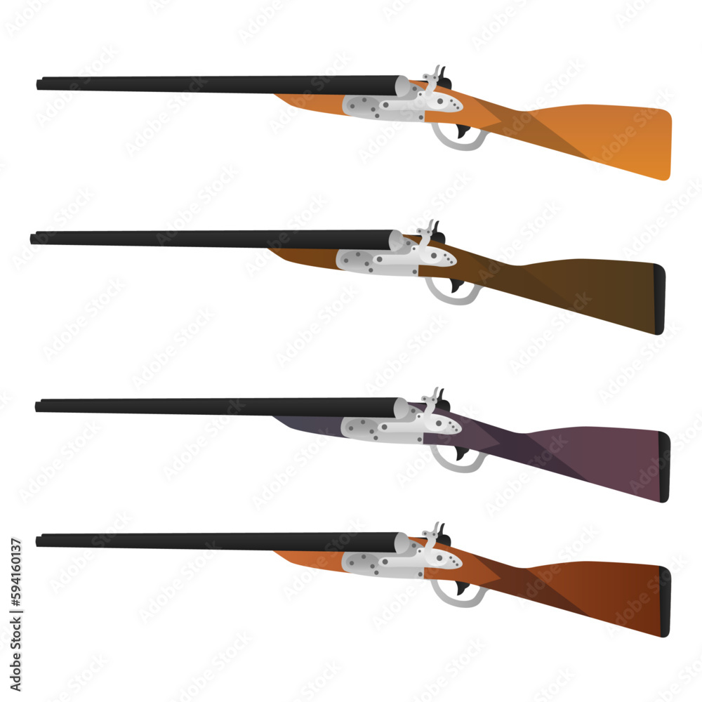 Double Barrel Shotgun / Ai Illustrator Stock Vector | Adobe Stock
