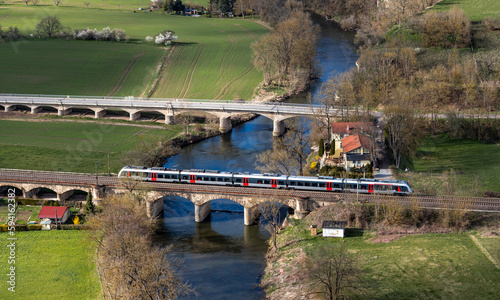 Eisenbahnbrücke über die Saale bei Bad Kösen Naumburg photo