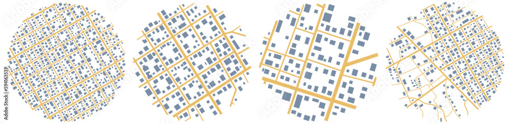Abstract city maps, background. Top view, view from above. Fictional ...