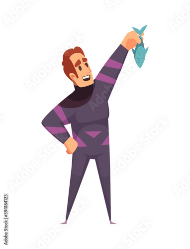 Dolphinarium Worker Illustration