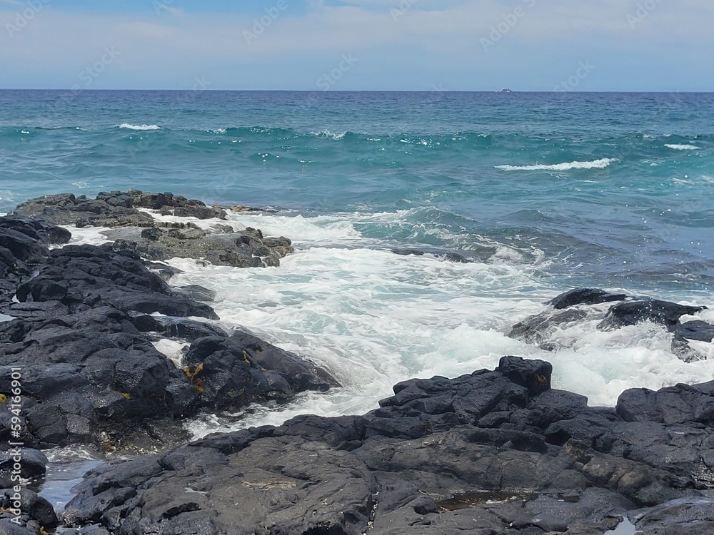 Roungh ocean with rocks