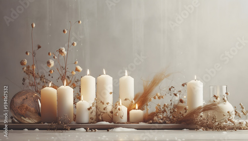 white candles background
