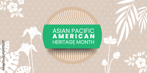 Asian American and Pacific Islander Heritage Month. Vector banner for poster.vector Illustration photo