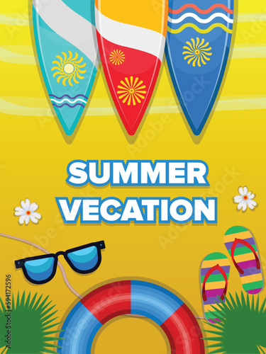 Summer Fun concept, refreshing summer sale template. Concept of an island vacation.