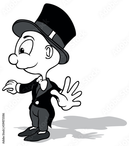 Drawing of a Stick Figure in a Black Suit