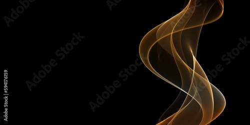 Abstract golden colored light patterns and patterns in the form of simple elements on a black background