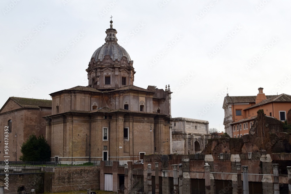 The architecture of the city of Rome. The streets of Rome. Streets of the old town