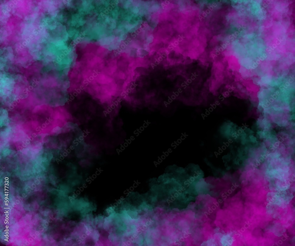 Abstract neon smoky space background