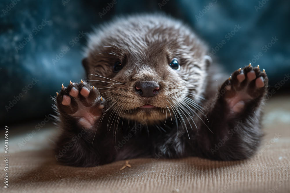 Portrait d'un mignon bébé loutre » IA générative Portrait d'un mignon bébé loutre » IA générative