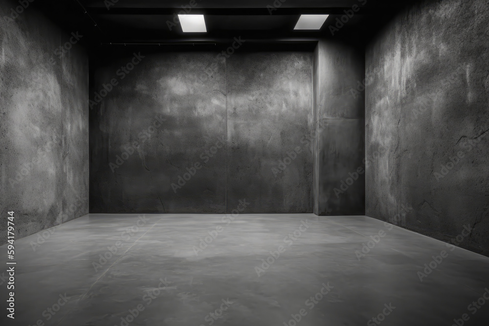 Dark black and gray abstract cement wall and interior textured studio room for product display. Wall background Dark black and gray abstract cement wall and interior textured studio room for product display. Wall background