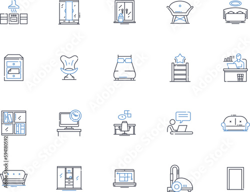 Chest line icons collection. Pectorals, Muscles, Strength, Fitness, Exercise, Chestplate, Sternum vector and linear illustration. Anatomy,Respiration,Lung capacity outline signs set