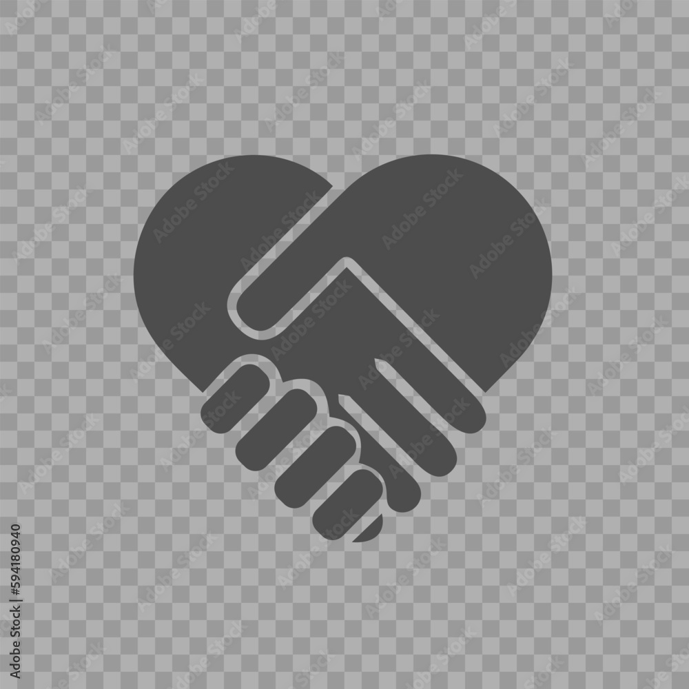Handshake symbol forming a heart vector icon eps 10. Hands shaking. Handshake symbol forming a heart vector icon eps 10. Hands shaking.