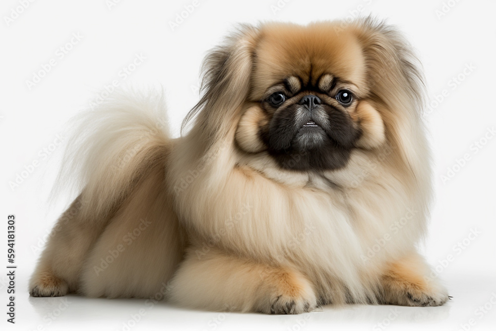 Adorable Pekingese Dog on White Background - Discover the Charm of this Ancient Breed