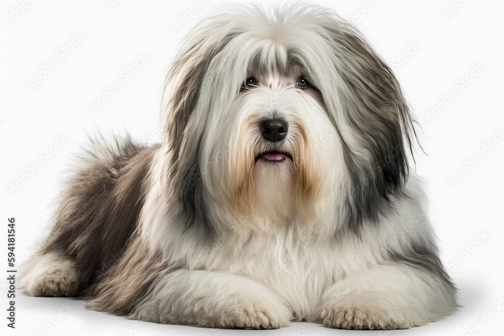 Polish Lowland Sheepdog: Loyal, Intelligent, and Adorable on a White Background