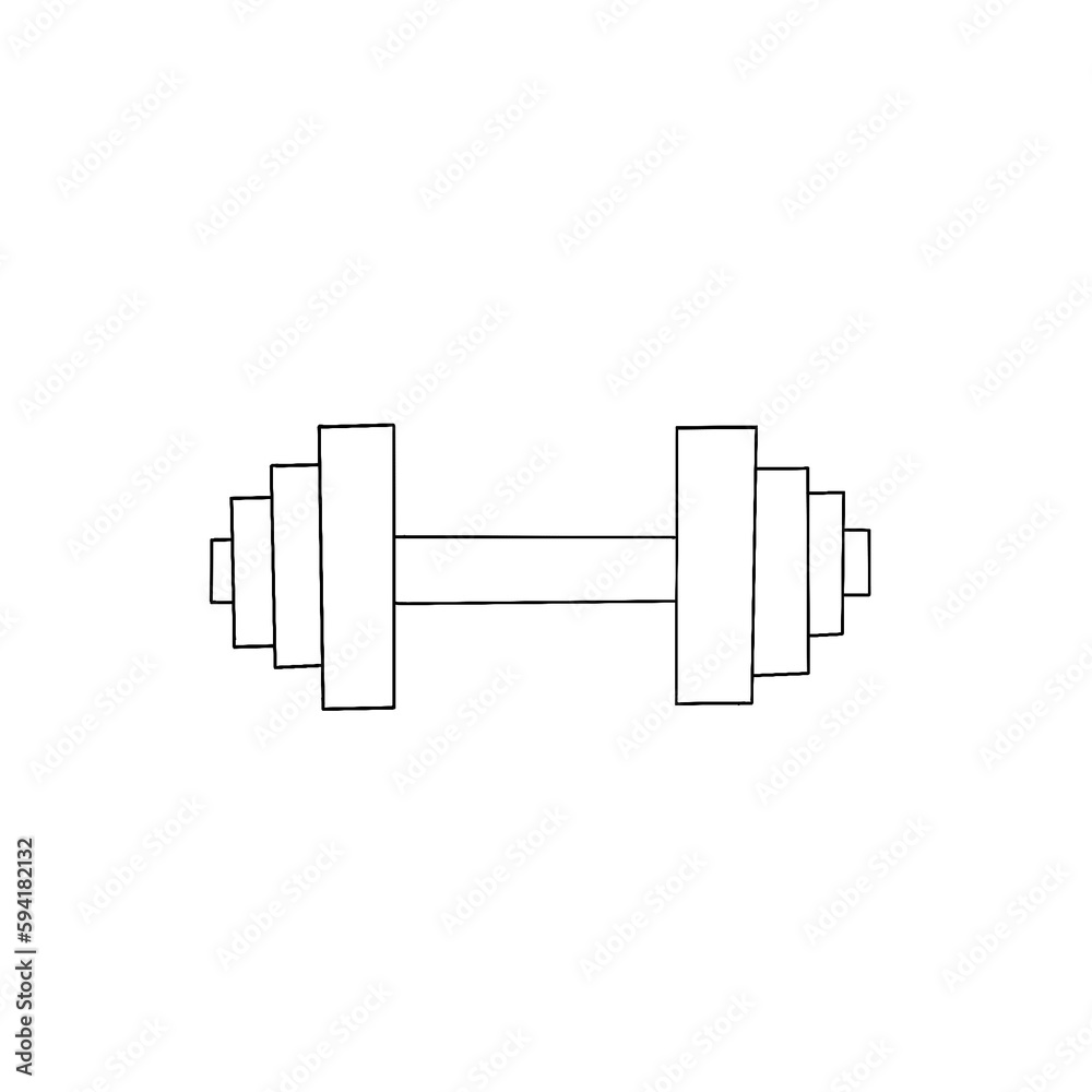 Big dumbbell, dumbbell set, sports equipment, gym, isolated picture, logo, tattoo design, coloring book for adults, black and white drawing Big dumbbell, dumbbell set, sports equipment, gym, isolated picture, logo, tattoo design, coloring book for adults, black and white drawing
