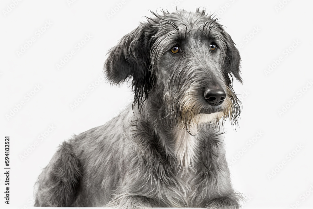 Majestic Scottish Deerhound Dog on White Background - Graceful and Regal Breed