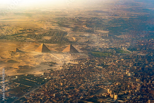 Εκτύπωση καμβά Aerial view of Pyramids of Giza in Egypt