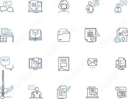 Chattering line icons collection. Noise, Talkative, Blabbermouth, Gossip, Yapping, Jabbering, Chirping vector and linear illustration. Prattle,Rambling,Babbling outline signs set