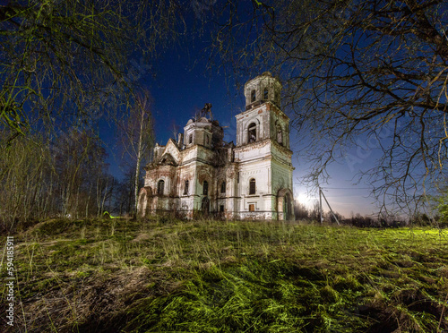 an abandoned church in the village. Leningrad region. Russia