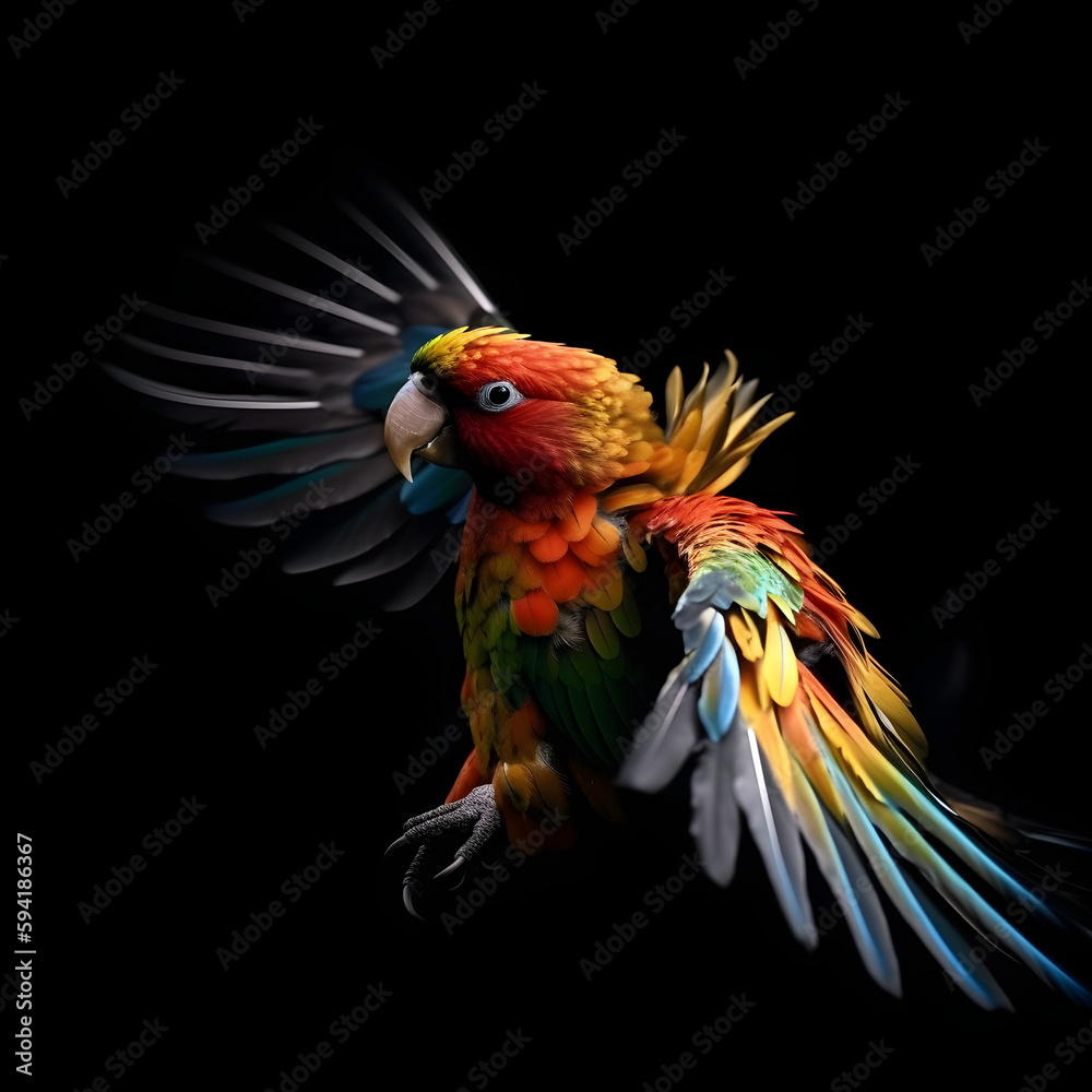 Obraz premium parrot on black