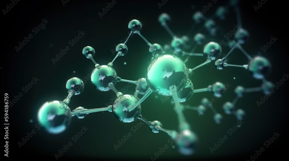 Generative AI, background filled with a mesh of lines that connect, microscopic atom. Generative AI, background filled with a mesh of lines that connect, microscopic atom.