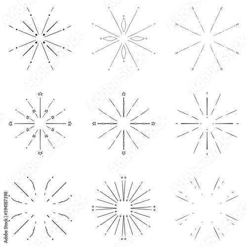 sunburst vector design element collection 