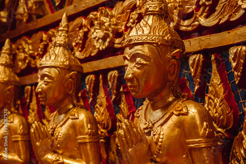 Buddhism Religion Golden Temple Image Sough-East Asian Praying Statue © George