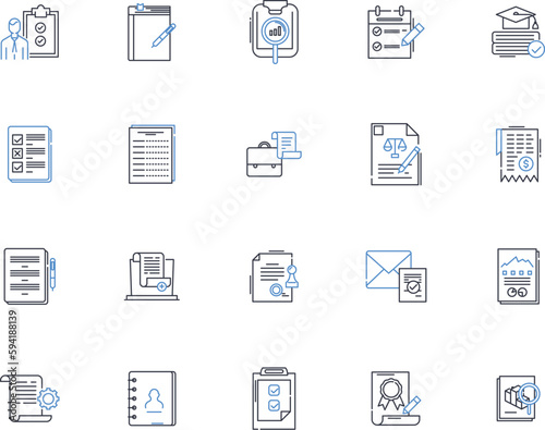 Chronicles line icons collection. Adventure, Fantasy, Magic, Heroes, Villains, Quests, Powers vector and linear illustration. Legends,Battles,Journeys outline signs set